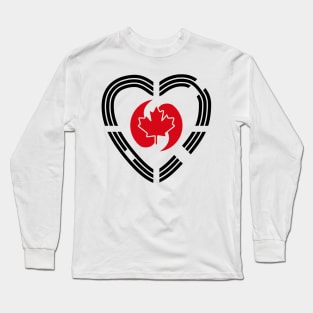 Korean Canadian Multinational Patriot Flag Series (Heart) Long Sleeve T-Shirt